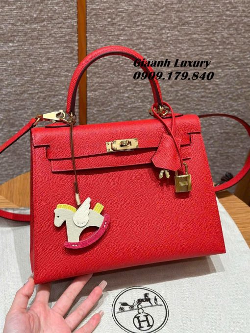 Túi Hermes Kelly 25 cm Da Epsom Màu Đỏ Siêu Cấp Vip 02