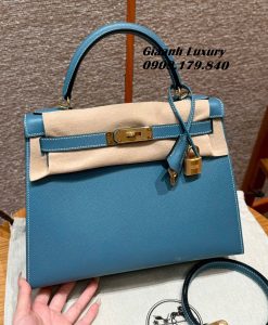 Túi Hermes Kelly Epsom Màu Blue Jean Siêu Cấp Vip01