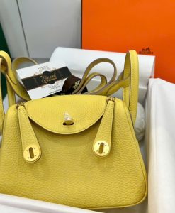 Túi Hermes Lindy 20 cm Togo Màu Vàng Vip Like Auth 04