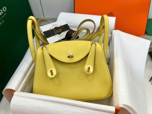 Túi Hermes Lindy 20 cm Togo Màu Vàng Vip Like Auth 05