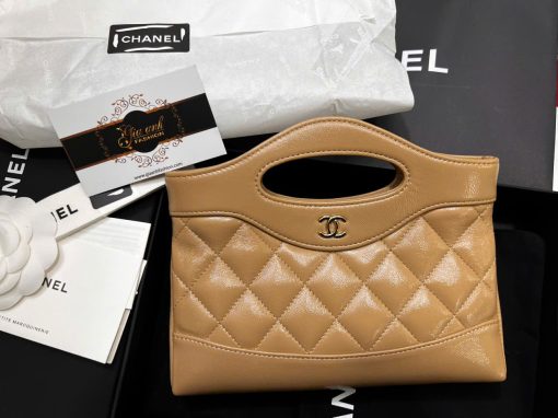 Túi Xách Chanel Mini 31 Da Bê Like Auth Màu Kem 02