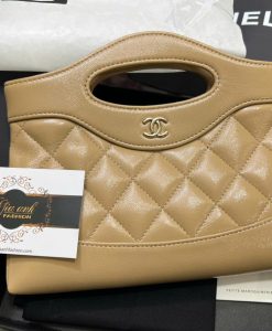 Túi Xách Chanel Mini 31 Da Bê Like Auth Màu Kem 03