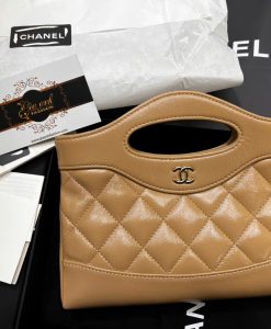 Túi Xách Chanel Mini 31 Da Bê Like Auth Màu Kem