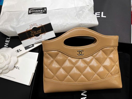 Túi Xách Chanel Mini 31 Da Bê Like Auth Màu Kem