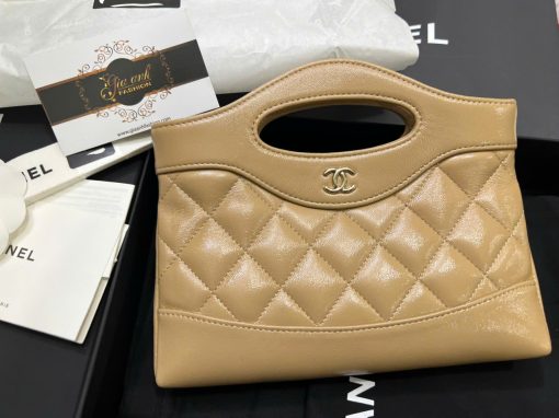 Túi Xách Chanel Mini 31 Da Bê Like Auth Màu Kem 04