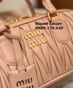 Túi Xách Miumiu Arcadie Mini Màu Hồng Nude Da Thật 05