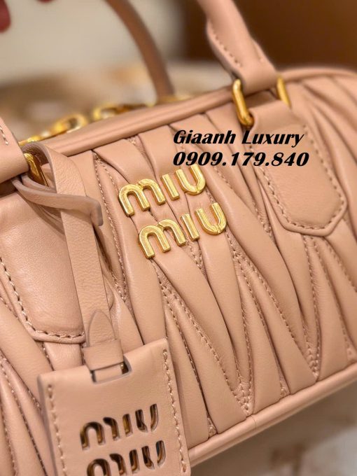 Túi Xách Miumiu Arcadie Mini Màu Hồng Nude Da Thật 05