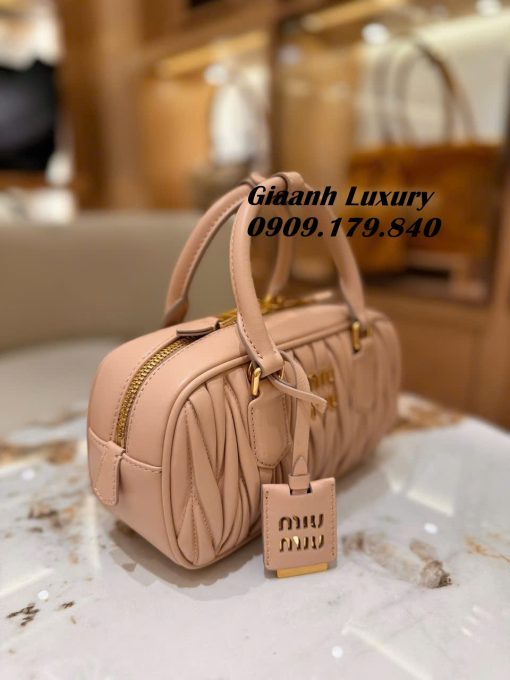 Túi Xách Miumiu Arcadie Mini Màu Hồng Nude Da Thật 03