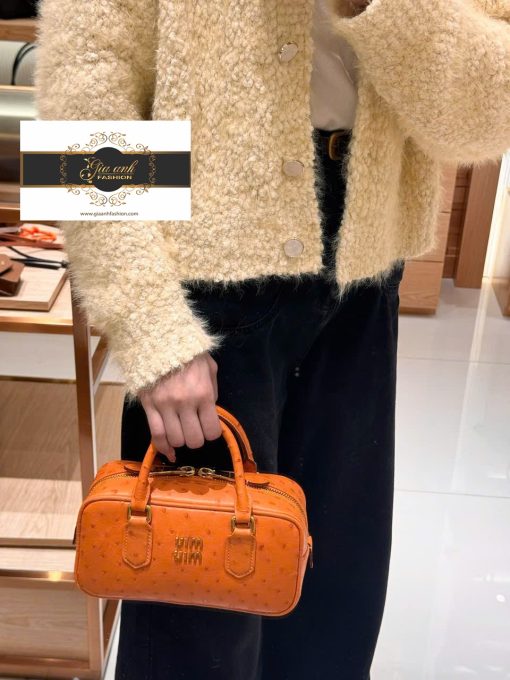 Túi Xách MiuMiu Da Đà Điểu Vip Like Auth 01