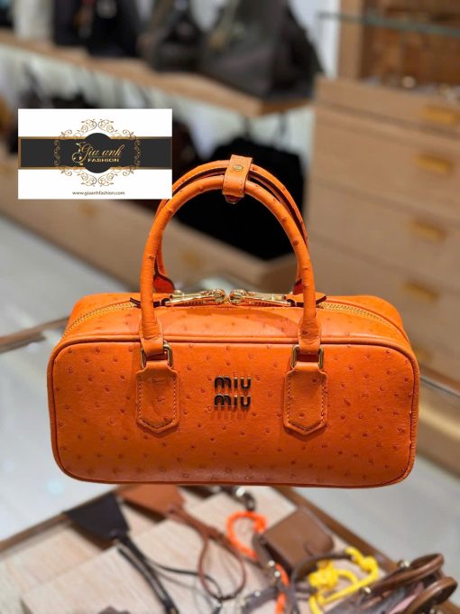 Túi Xách MiuMiu Da Đà Điểu Vip Like Auth size 22 cm