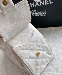 Túi Xách Chanel Hobo Da Caviar Màu Trắng Vip -4