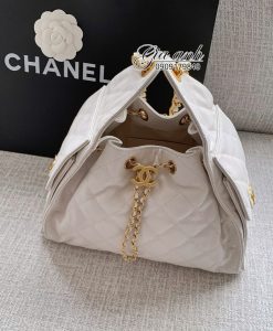 Túi Xách Chanel Hobo Da Caviar Màu Trắng Vip -1
