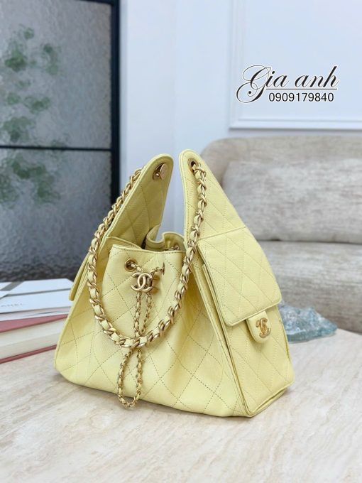 Túi Chanel Hobo Màu Vàng Size Small Like Auth 03
