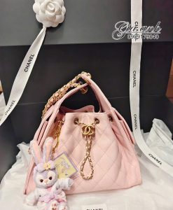 Túi Xách Chanel Hobo cỡ Nhỏ Màu Hồng Vip 02