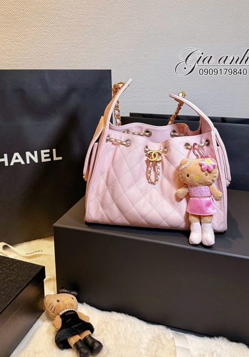 Túi Xách Chanel Hobo cỡ Nhỏ Màu Hồng Vip 03