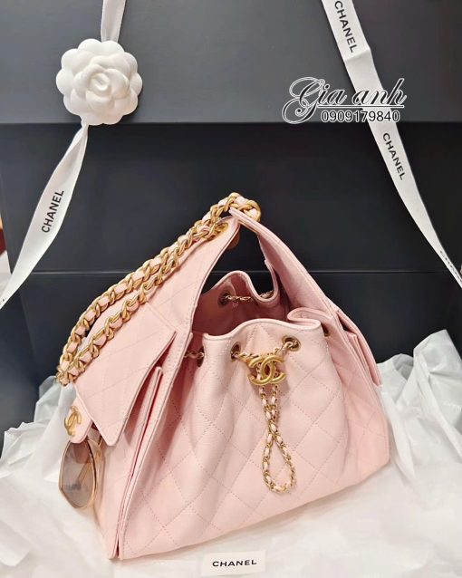 Túi Xách Chanel Hobo cỡ Nhỏ Màu Hồng Vip 04