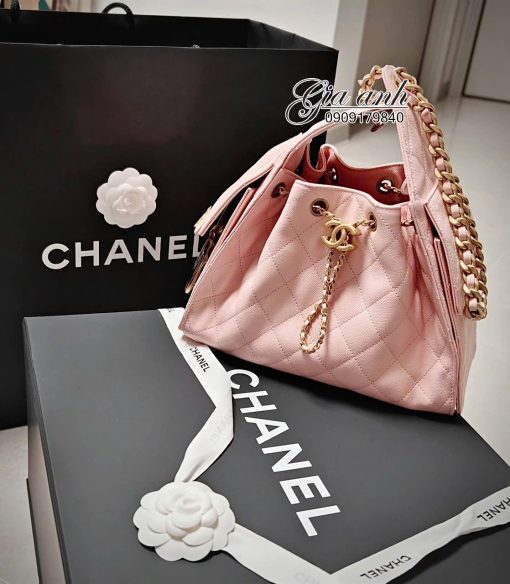 Túi Xách Chanel Hobo cỡ Nhỏ Màu Hồng Vip 05