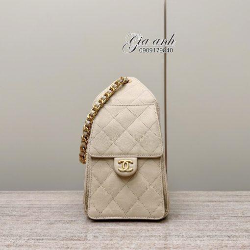 Túi Chanel Hobo Da Caviar Màu Kem Vip 02