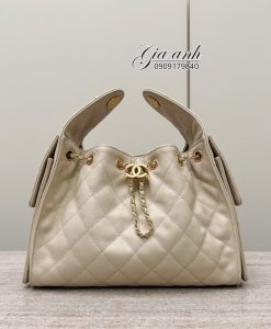 Túi Chanel Hobo Da Caviar Màu Kem Vip 01