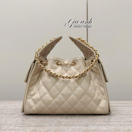Túi Chanel Hobo Da Caviar Màu Kem Vip 4