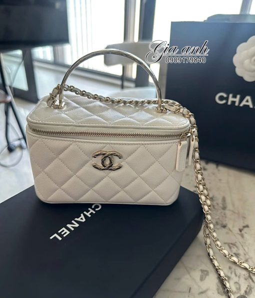Túi Xách Chanel Vanity Vip Màu Trắng 02