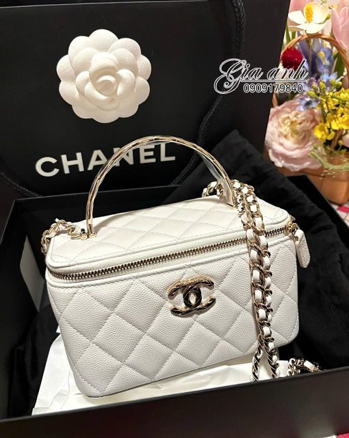 Túi Xách Chanel Vanity Vip Màu Trắng 03