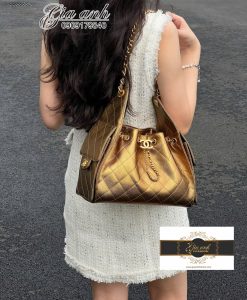 Túi Chanel Hobo 2025 Màu Vàng kim đậm Vip 01