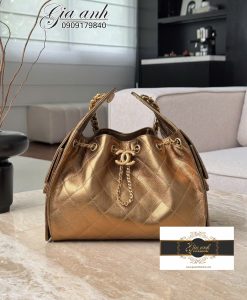 Túi Chanel Hobo 2025 Màu Vàng kim đậm Vip 03 size small