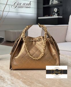 Túi Chanel Hobo 2025 Màu Vàng kim đậm Vip 04 size small