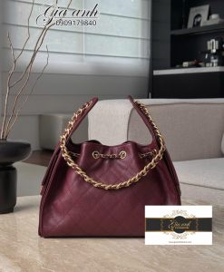 Túi Chanel Hobo size Small vip Màu Đỏ Rượu 01