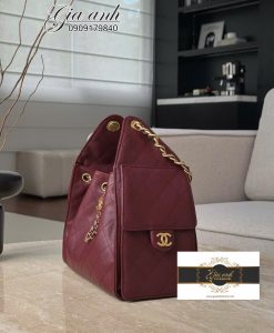Túi Chanel Hobo size Small vip Màu Đỏ Rượu 03