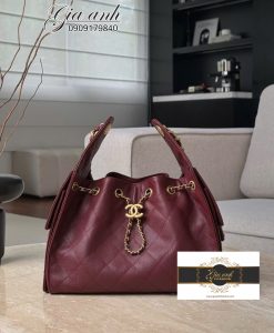 Túi Chanel Hobo size Small vip Màu Đỏ Rượu 04