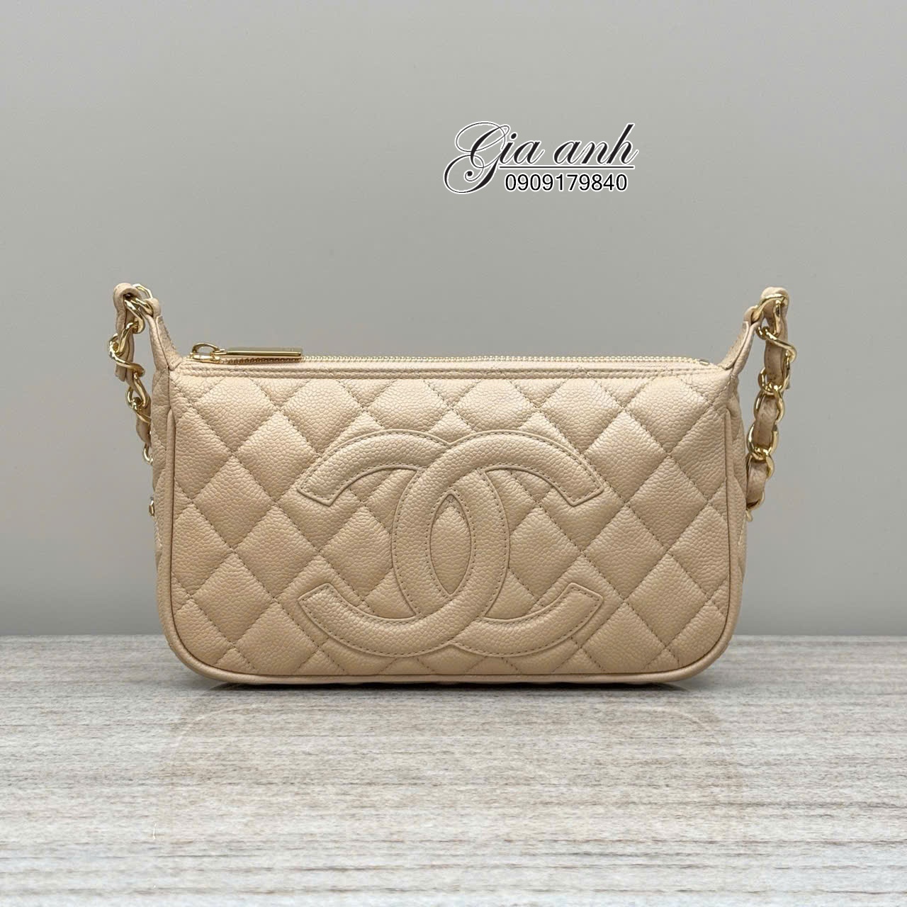 Túi Xách Chanel Siêu Cấp vip Like Auth màu kem 4