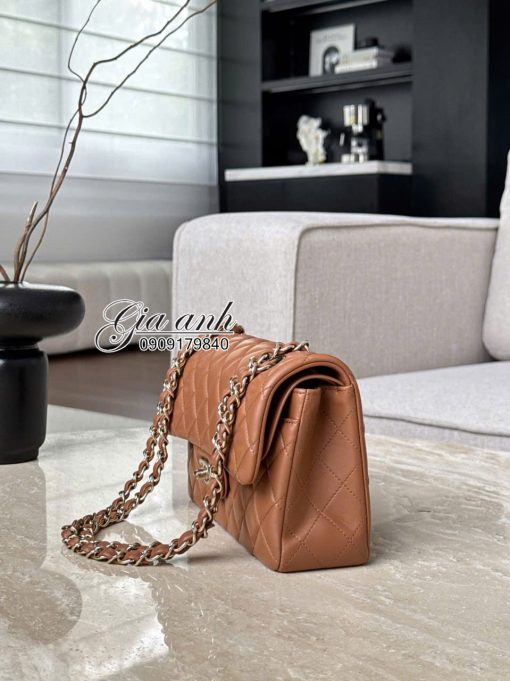 Túi Chanel Classic Vip 25 cm da Lamskin Màu Nâu 02