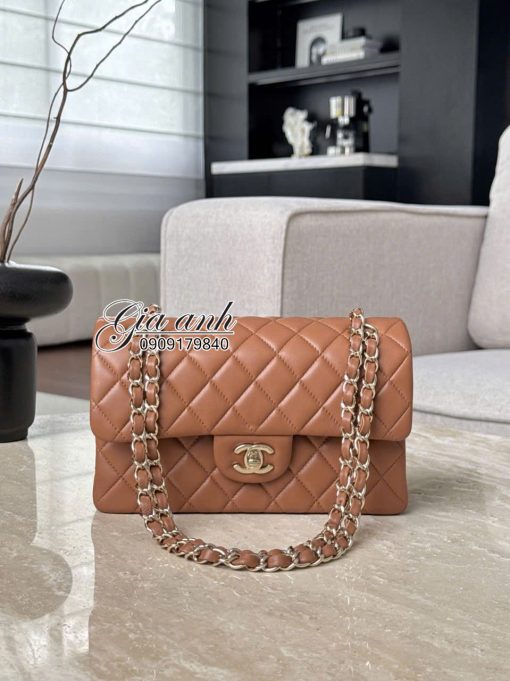 Túi Chanel Classic Vip 25 cm da Lamskin Màu Nâu 01