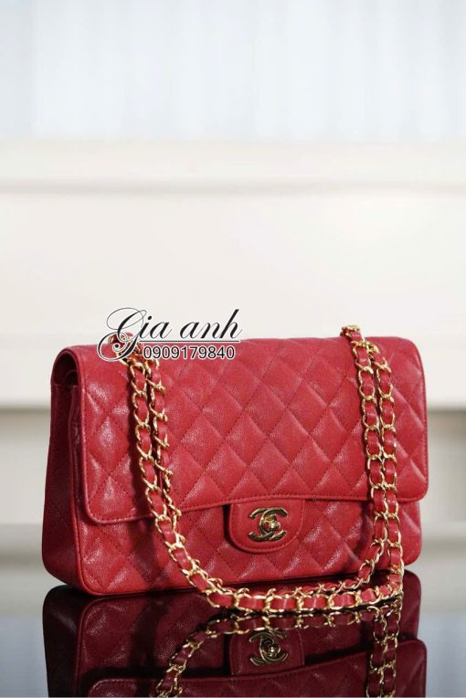 Túi Chanel Classic Caviar Màu Đỏ Vip Like Auth 02