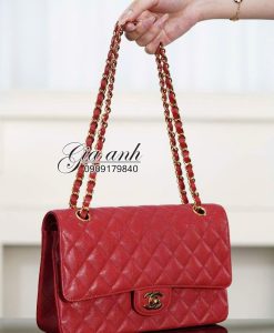 Túi Chanel Classic Caviar Màu Đỏ Vip Like Auth 03
